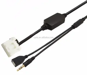 Cabo de entrada aux de 3.5mm, cabo de entrada para ipod iphone 5 5c 5S 6 6plus para mazda 2 3 5 6 RX-8 MX-5 Pentium B70 2006-2013 Peças de Áudio para Automóveis