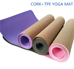 Wateproof double couche <span class=keywords><strong>5mm</strong></span> personnalisé imprimé anti slip privé étiquette liège tapis de yoga - Product Image 1