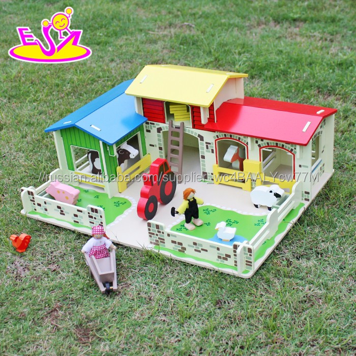 Лучшие моды дети кормить животных деревянные игрушки фермы W06A167