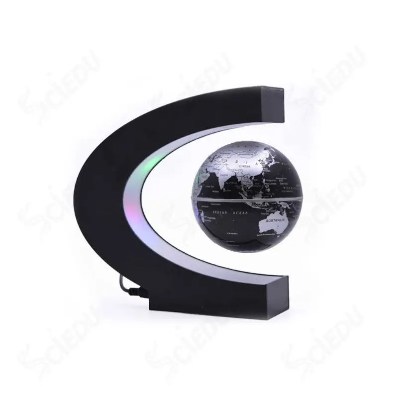 C Forma di Floating World Globe Con Supporto Anti-Gravità Volare Modello di Terra Elettronico Levitazione Magnetica Globo Rotante