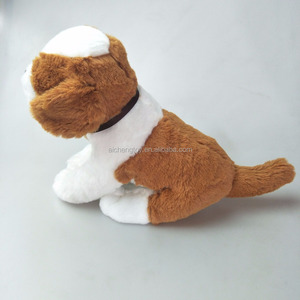 Güzel 20cm İsviçre peluş Saint <span class=keywords><strong>Bernard</strong></span> köpek oyuncak varil özel logo - Product Image 4