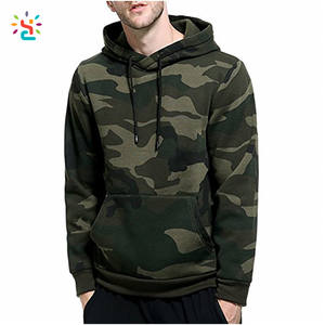 Custom Cowl Nek Camouflage Hoodies Mannen Hoodies Olijf Zonder Geribbelde Bodem Blanco Camo Groene Hoodies