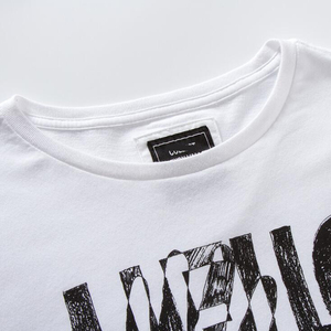 T-shirt personalizzata da uomo bicolore <span class=keywords><strong>mezza</strong></span> nera <span class=keywords><strong>bianca</strong></span> <span class=keywords><strong>manica</strong></span> corta 100% cotone serigrafata stile Hip Hop oversize lunga - Product Image 3
