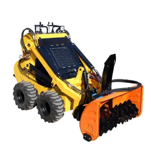 Wheeled Mini Skid Steer Loader With Electric Control Snow Blower Attachment For Sale China Machinery Repair Shops Spare Parts