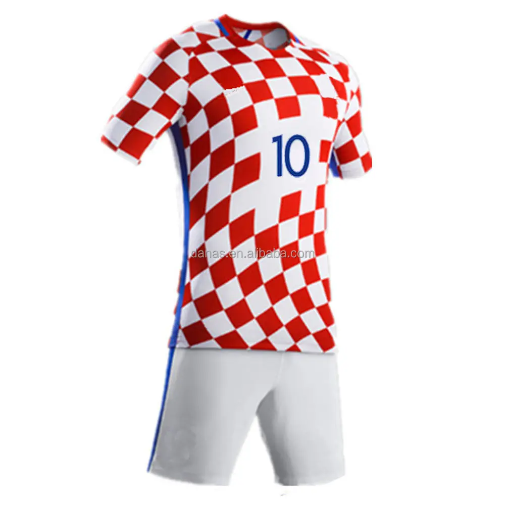 Euro Neue 2016/2017 Top Qualität Custom Roten und Weißen Club Team Fußball Jersey Freies Verschiffen zu Kroatien