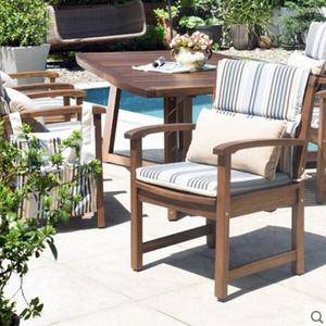 Set tavolo da pranzo e sedia in teak in legno massello con protezione solare impermeabile per esterni - Product Image 4
