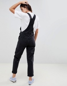 Salopette en jean pour femme KY, avec bretelles réglables à <span class=keywords><strong>boucle</strong></span>, côtés boutonnés, poches fonctionnelles, jambe fuselée, en denim noir délavé, pantalon de travail - Product Image 3