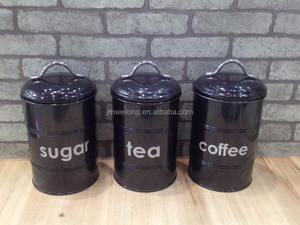 Rosa d'oro Della <span class=keywords><strong>Cucina</strong></span> <span class=keywords><strong>Set</strong></span> di <span class=keywords><strong>3</strong></span> di Metallo Tè Senza Zucchero Caffè Contenitore di Stoccaggio Vasetti - Product Image 4