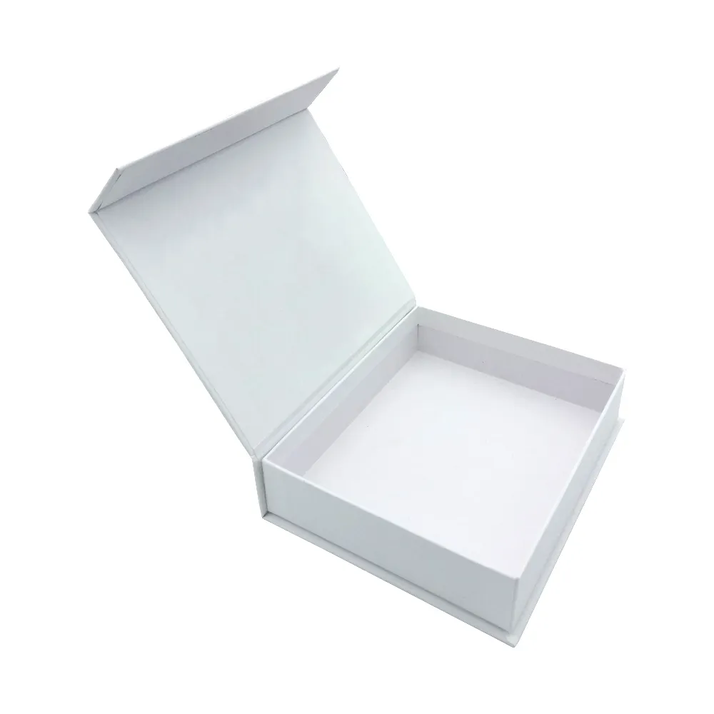 Scatole di imballaggio personalizzate con logo personalizzato in cartone con magnete bianco di lusso personalizzato