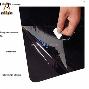 Solar control car window reusable static cling film