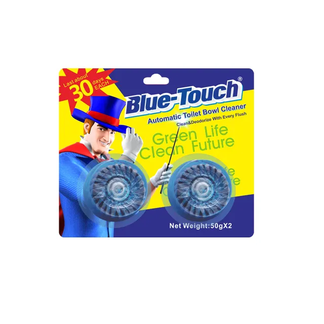 Blue-Touch 2 pcs blue automatic toilet bowl cleaner tablets