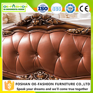 OE- FASHION <strong>Rustic</strong> Style Luxurious Solid Wood Leather <strong>Bed</strong> Is in Bedroom Furniture - Product Image 4