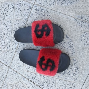 Pantofole dell'orsacchiotto della pelliccia di visone reale di logo personalizzato all'ingrosso di vendita calda di marca famosa per le donne - Product Image 4