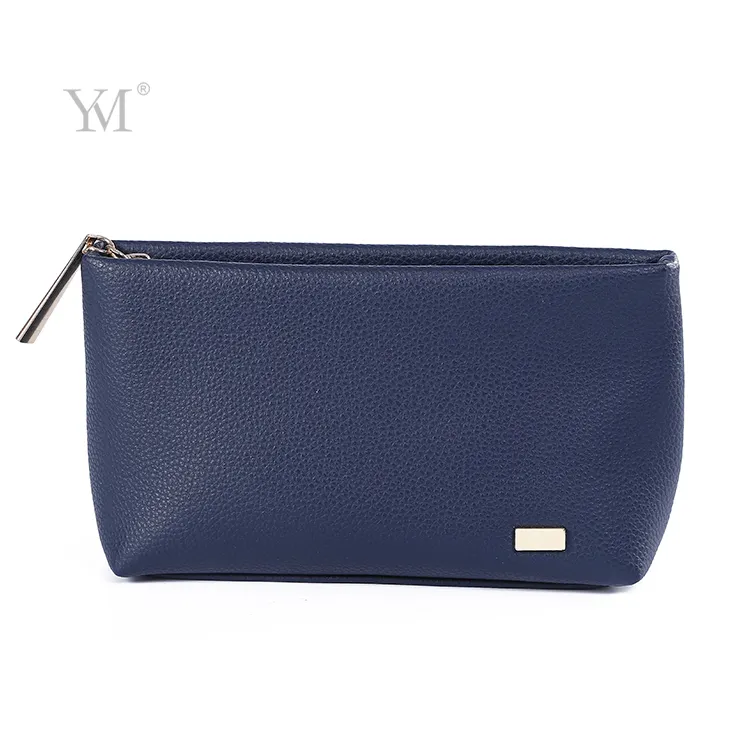 fashion style dark blue pvc leather men's clutch bag cosmetic pouch