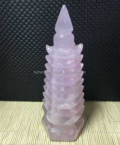 Cristal De Cuarzo rosa Torre de WenChang Feng Shui Chino Artículos de Tapicería - Product Image 5