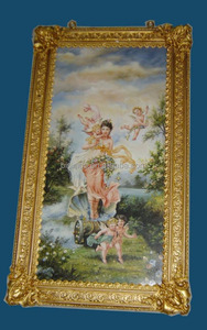 The Family Picnic Framed Wall Mounting <strong>Oil</strong> <strong>Painting</strong>, Home Decorated <strong>Painting</strong> Mural