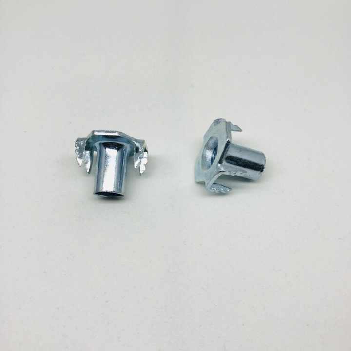 M6 TNut with 4 Prong Threaded Insert Carbon Steel Zinc Plated Wood