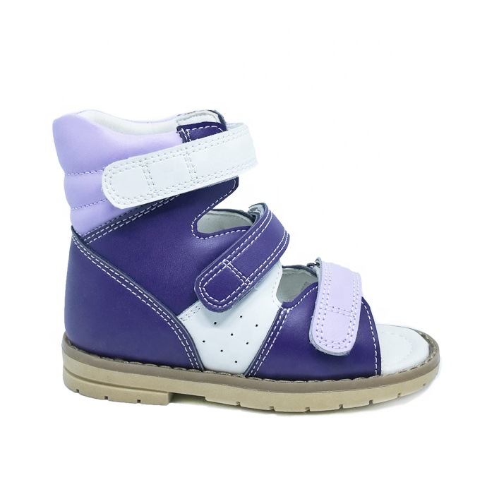 Russian trendy children solid cow leather orthopedic shoes for club foot flat feet