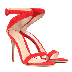 Scarpe da Sposa Bianche con Tacco Taglia 46 del 2022, Sandali Eleganti con Tacco Alto per Abiti da Sera, Scarpe Estive Rosse con Punta Aperta - Product Image 2