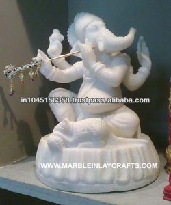 Statue de Ganesha en marbre indien - Product Image 1