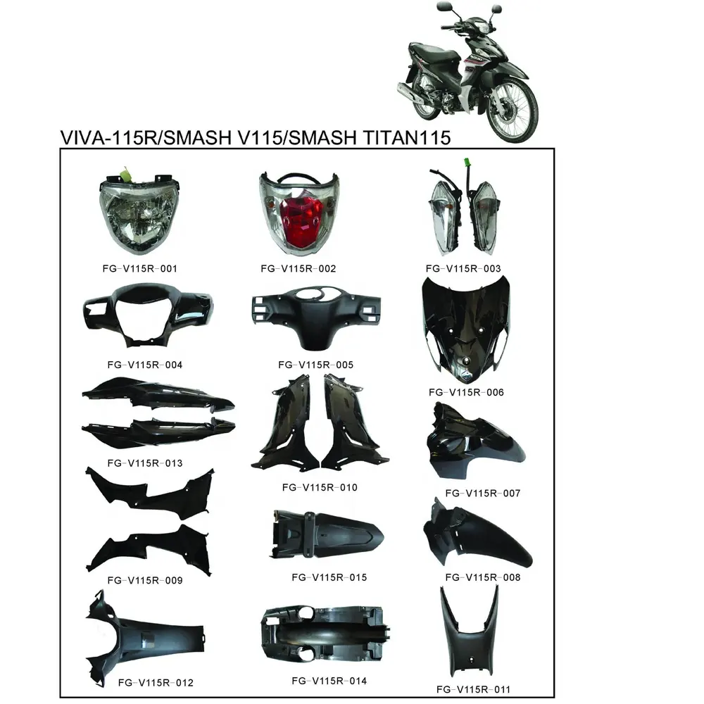 Compleet Plastic Onderdelen VIVA115-R/Smash/TITAN125