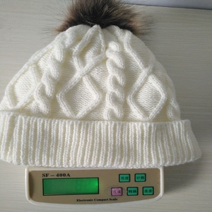 Chapeaux d'hiver avec pompon en <span class=keywords><strong>fourrure</strong></span> pour femmes, personnalisés, molletonnées de câble, <span class=keywords><strong>Toque</strong></span> d'hiver, livraison gratuite - Product Image 6