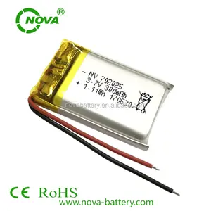 702025 3.7V 280Mah 300Mah 350Mah Oplaadbare Lithium Polymeer Batterij
