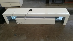 Đồ Nội Thất Phòng Khách Cao Bóng PVC Phải Đối Mặt Với MDF/Ván Dăm TV Đứng Với RGB Led Light - Product Image 2