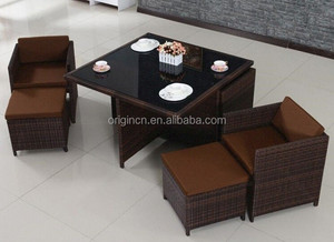 Casa bonita <span class=keywords><strong>terraza</strong></span> o patio <span class=keywords><strong>de</strong></span> Ratán Muebles <span class=keywords><strong>de</strong></span> comedor conjunto <span class=keywords><strong>de</strong></span> <span class=keywords><strong>mesa</strong></span> <span class=keywords><strong>y</strong></span> <span class=keywords><strong>sillas</strong></span> <span class=keywords><strong>de</strong></span> exterior - Product Image 3