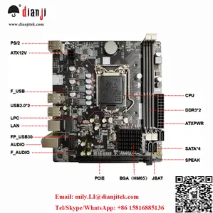 New Style Socket 998 Support Core I3 I5 I7 Quad Cpu Professional Intel Hm65 Motherboard