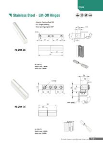 HL-204-7S Stainless Knuckle Style <b>Concealed</b> Mount Offset Lift-Off Hinge - Product Image 2