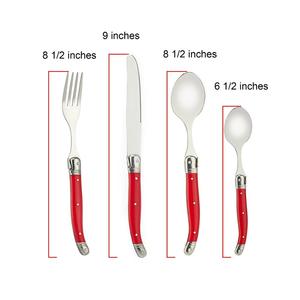 Accessoires de <span class=keywords><strong>couverts</strong></span> en acier inoxydable de style <span class=keywords><strong>Laguiole</strong></span> moderne avec poignée de <span class=keywords><strong>couleur</strong></span> assortie - Product Image 2