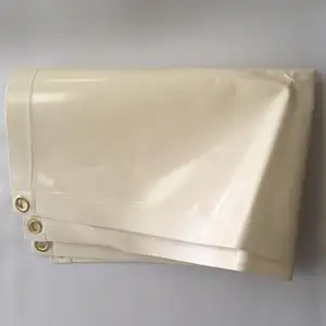 Bâche de camion personnalisée imperméable et ignifuge, en PVC solide blanc, rouleau de bâche <span class=keywords><strong>avec</strong></span> œillets - Product Image 5