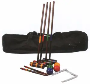 Six Players Croquet For Outdoor Wooden Gate Ball Game Set