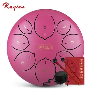 Creative musical instruments 8 inch 8 notes pink steel tongue drum easy to learn ideal gift for christmas