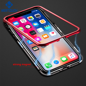 Magnética aluminio 9 H vidrio templado caso de la contraportada para el iphone X 8 8 más teléfono de la adsorción - Product Image 1