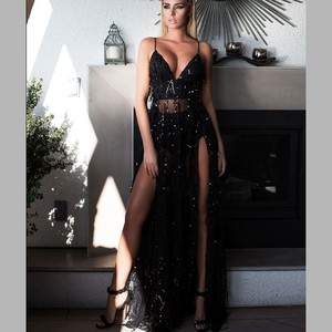 Night club elegante abiti da sera <span class=keywords><strong>abito</strong></span> da sera donna sexy <span class=keywords><strong>nero</strong></span> oro <span class=keywords><strong>paillettes</strong></span> <span class=keywords><strong>lungo</strong></span> maxi abiti da festa di capodanno Y10378 - Product Image 5