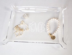 Lớn Monogram PMMA Khay với Bị Chèn Ép Góc Tray Acrylic Catchall Đính Khay với Xử Lý - Product Image 3