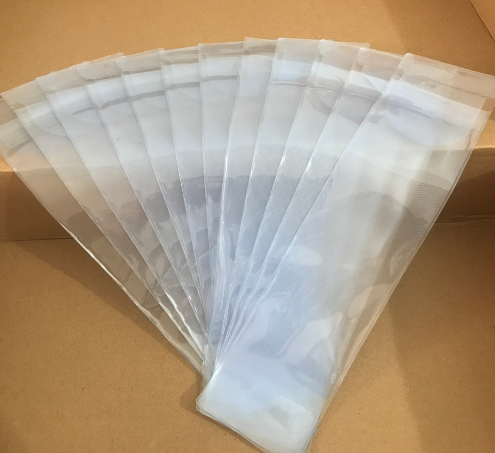 Прозрачный скраб, биоразлагаемый переработанный модный синий часы, самозапечатывающийся мешок высокого давления для ювелирных украшений, упаковка 7*29 см