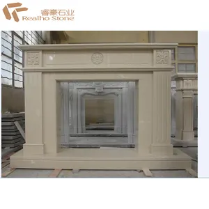 Phong Cách châu âu Đá Cẩm Thạch Màu Be Hiện Đại Mantels Lò Sưởi - Product Image 1