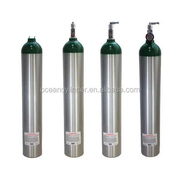 Chine 3.9L en acier/en aluminium médical d'oxygène de cylindre avec CGA870 type vanne d'oxygène cylindre avec jauge Offre Spéciale