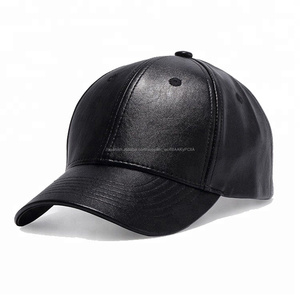 Negro hombres deportes <span class=keywords><strong>Cap</strong></span> Pu curvado gorras de béisbol - Product Image 1