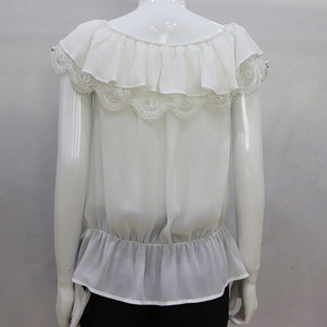 Sexy <span class=keywords><strong>sin</strong></span> mangas con cuentas Shining Made gasa blusa - Product Image 3