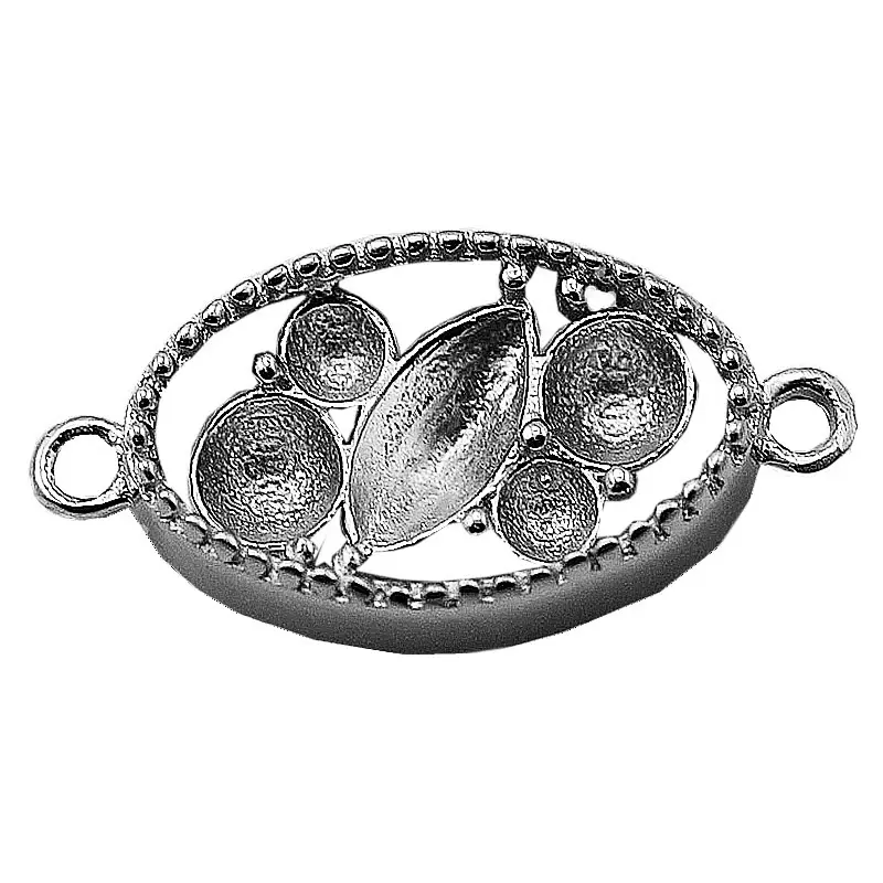 Beadsnice 30431 bezel cabochon 925 sterling silver temuan konektor pengaturan untuk menahan rhinestones