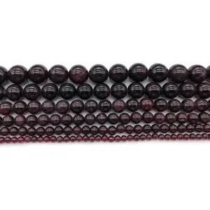 Mei han — perles rondes en grenat rouge naturelle, accessoires pour la fabrication de bijoux (AB12306), 4/6/8/10/12mm