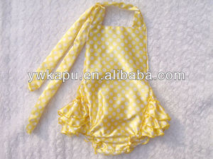 L'arrivée de nouveaux! Satin à pois bébé barboteuse bulle pour <span class=keywords><strong>la</strong></span> vente - Product Image 1