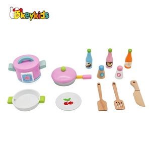 Nouvelles cuisines <span class=keywords><strong>en</strong></span> <span class=keywords><strong>bois</strong></span> factices roses à la mode pour enfants W10C379 - Product Image 3