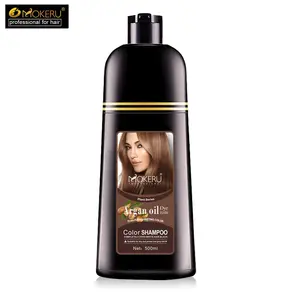 Alle Geen Ppd Amonia Gratis Mokeru Arganolie Semi Permanente Alle Natuurlijke Donkerbruin Coloring Haarkleur Dye Shampoo Crème voor Mannen