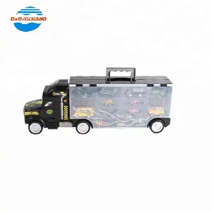 Kids Gegoten Metalen Auto Container Truck Speelgoed Met Mini Dinosaurussen