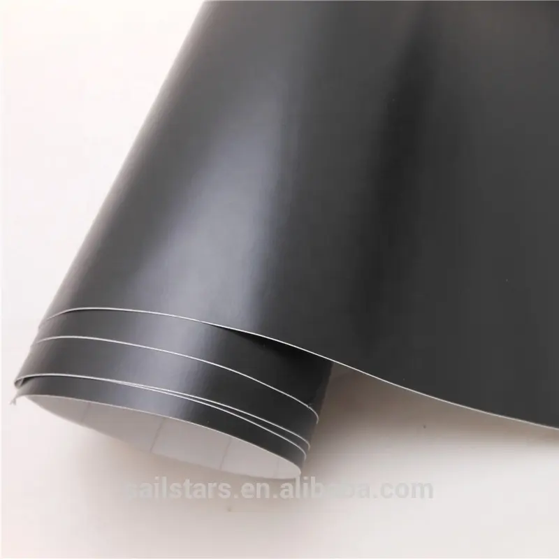 satin finished matte black pvc matte decorative sheet vinyl film 30m with air drain free